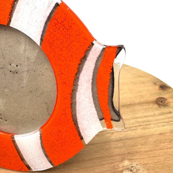 Fused glass art glass Clown Fish tropical island style vibe photo frame 3” - Picture 3 of 8